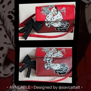 Black White Red Custom Purse With Bow